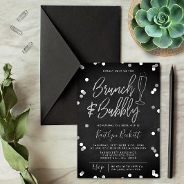 Invitación Ducha nupcial de Brunch & Bubbly Confetti