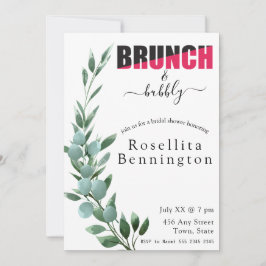 Invitación Ducha nupcial de brunch y eucalipto