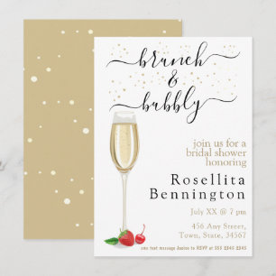 Invitación Ducha nupcial de Brunéi y Bubbly Champagne