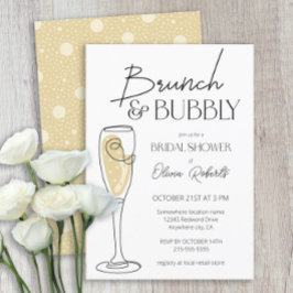 Invitación Ducha nupcial de Brunéi y Bubbly Champagne