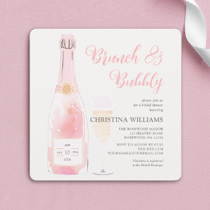Invitación Ducha nupcial de Brunéi y Bubbly Champagne