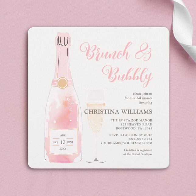 Invitación Ducha nupcial de Brunéi y Bubbly Champagne (Subido por el creador)
