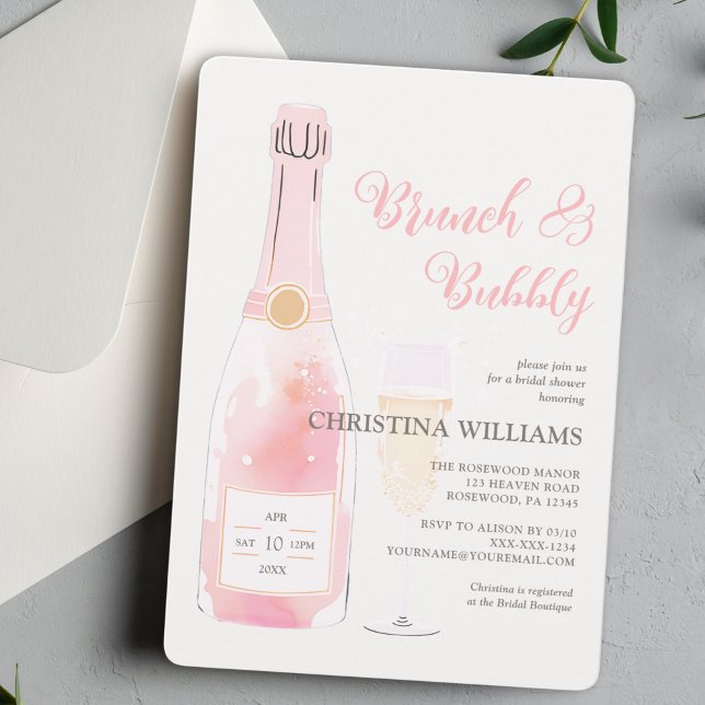 Invitación Ducha nupcial de Brunéi y Bubbly Champagne (Subido por el creador)