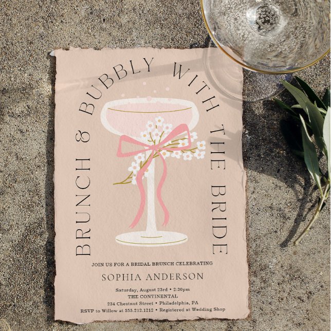 Invitación Ducha nupcial de Brunéi y Bubbly Champagne (Subido por el creador)