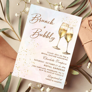 Invitación Ducha nupcial de Brunéi y Bubbly Champagne