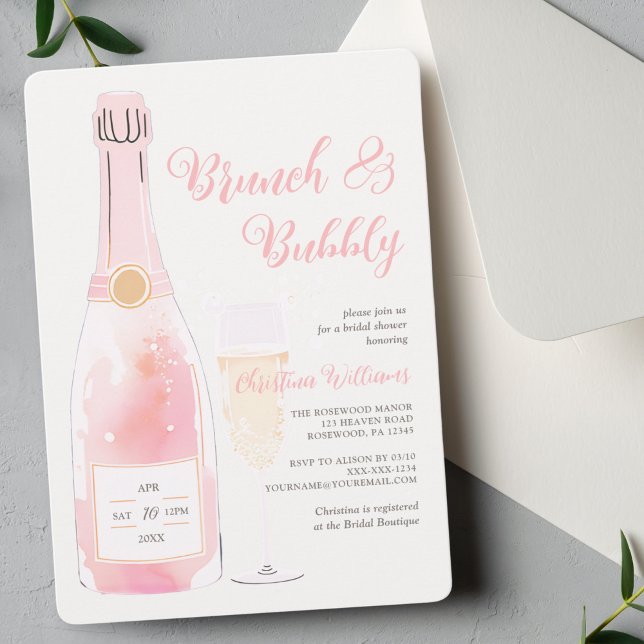 Invitación Ducha nupcial de Brunéi y Bubbly Champagne (Subido por el creador)