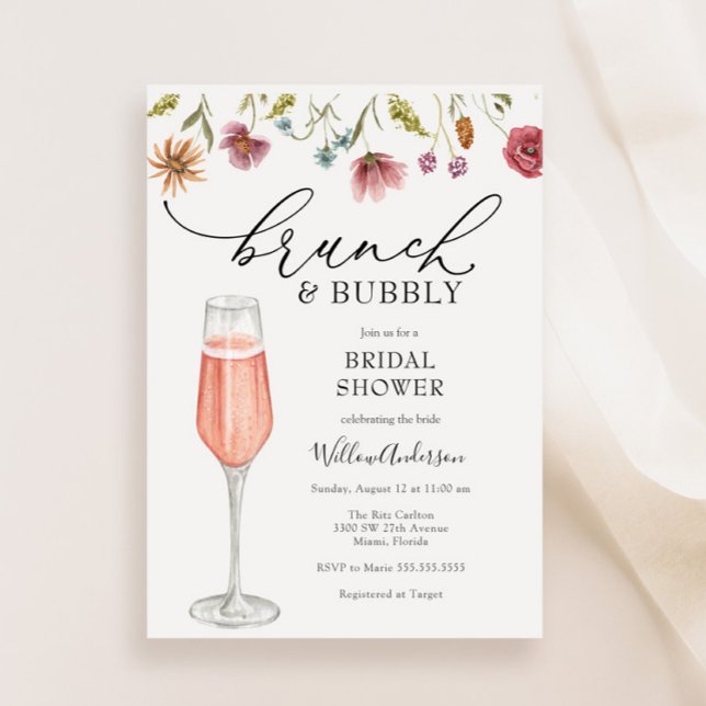 Invitación Ducha nupcial de Brunéi y Bubbly Champagne (Subido por el creador)