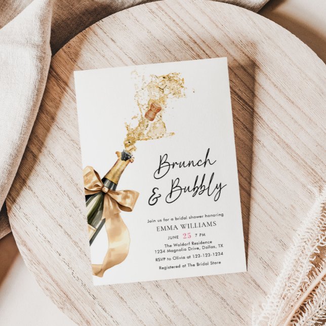 Invitación Ducha nupcial de Brunéi y Bubbly Champagne (Subido por el creador)