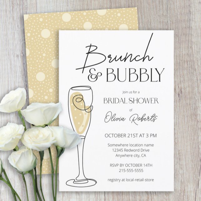 Invitación Ducha nupcial de Brunéi y Bubbly Champagne (Subido por el creador)