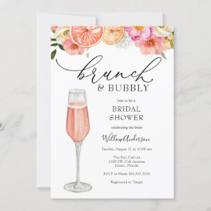 Invitación Ducha nupcial de Brunéi y Bubbly Champagne