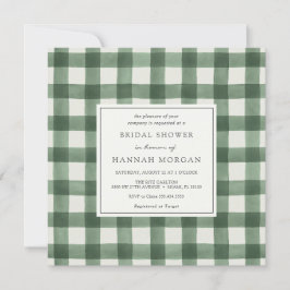 Invitación Ducha nupcial de búfalo verde y blanco