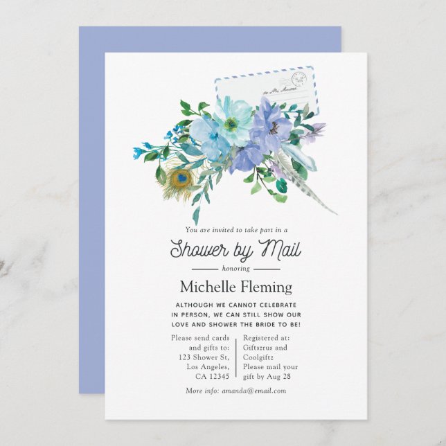 Invitación Ducha nupcial de Casa Blanca por correo (Anverso / Reverso)