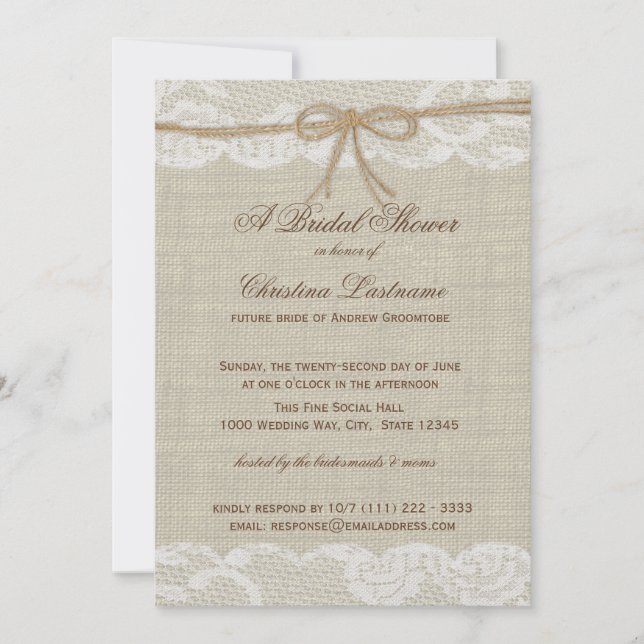 Invitación Ducha nupcial de casamiento (Anverso)