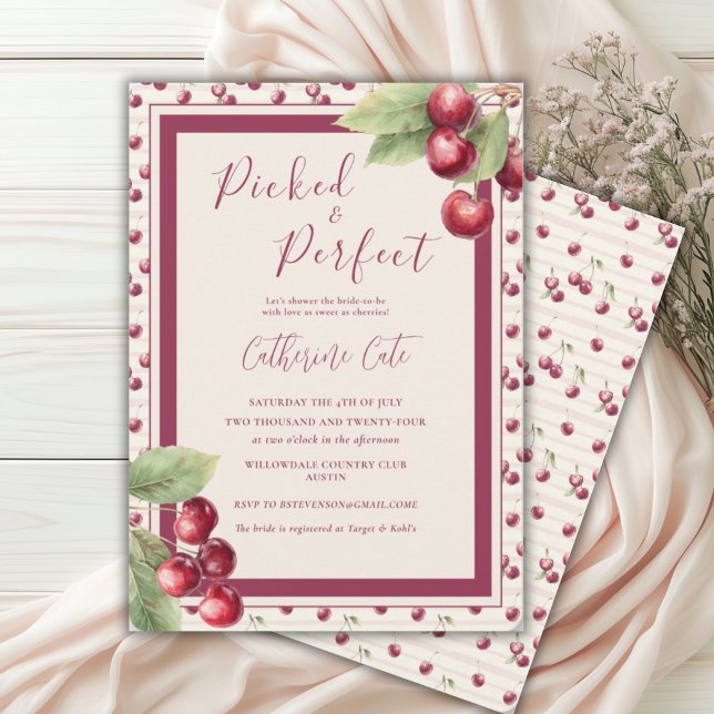 Invitación Ducha nupcial de cerezas dulces y perfectas (Subido por el creador)