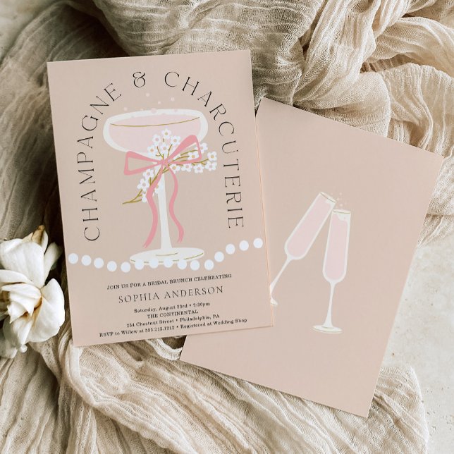 Invitación Ducha nupcial de champagne y Charcuterie (Subido por el creador)