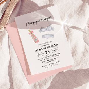 Invitación Ducha nupcial de champaña y lencería