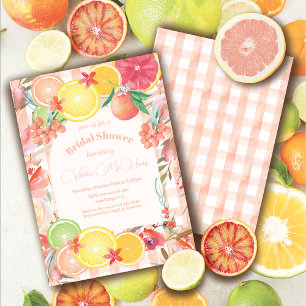 Invitación Ducha nupcial de cítricos y flores