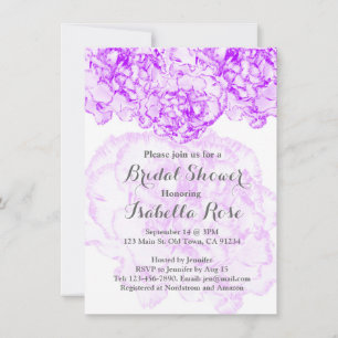 Invitación Ducha nupcial de claveles púrpura FMW14