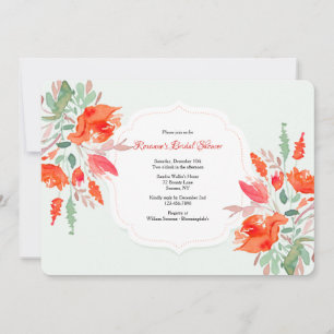 Invitación Ducha nupcial de color agua