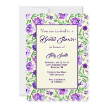 Ducha nupcial de color morado y verde floral