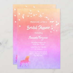 Invitación Ducha nupcial de color unicornio y arcoiris