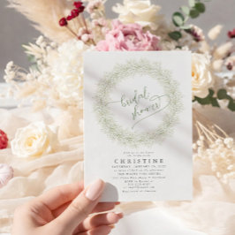 Invitación Ducha nupcial de corona de aliento elegante para b