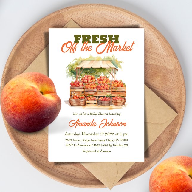 Invitación Ducha nupcial de cosecha de cosecha fresca fuera d (Subido por el creador)