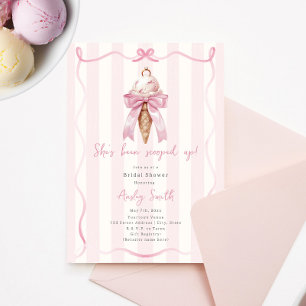 Invitación Ducha nupcial de crema de hielo y anillo