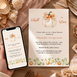 Invitación Ducha nupcial de crema enamorada de calabaza