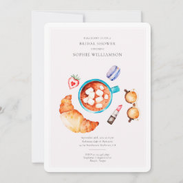 Invitación Ducha nupcial de croissant y café francés
