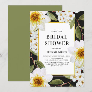 Invitación Ducha nupcial de Dahlia y Spirea blanca