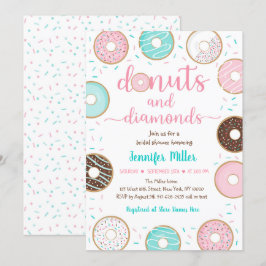 Invitación Ducha nupcial de donuts y diamantes