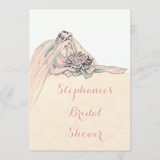 Invitación Ducha nupcial de Edwardian de la aleta del vintage