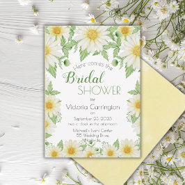 Invitación Ducha Nupcial de Escritura de Margaritas Florales
