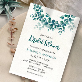Invitación Ducha nupcial de eucalipto minimalista