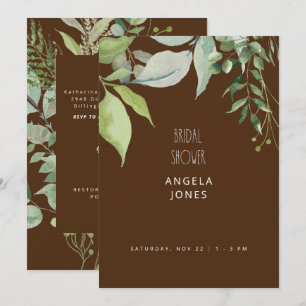 Invitación Ducha nupcial de Eucalyptus Brown en cascada
