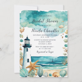 Invitación Ducha nupcial de faro náutico