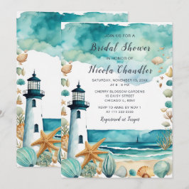 Invitación Ducha nupcial de faro náutico