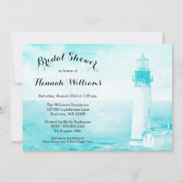 Invitación Ducha nupcial de faro Verde azulado ruso