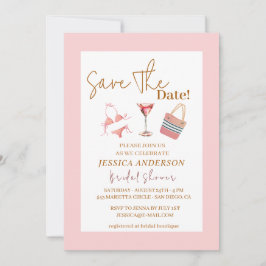 Invitación Ducha nupcial de Fiesta bikinis salva la fecha