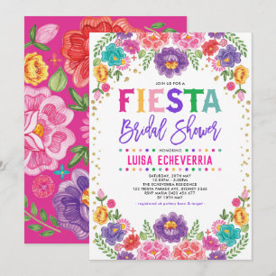 Invitación Ducha nupcial de Fiesta floral mexicana radiante