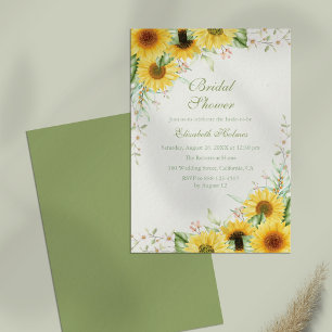 Invitación Ducha nupcial de flor de girasol rústico