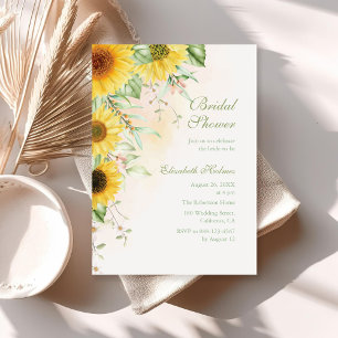 Invitación Ducha nupcial de flor de girasol rústico