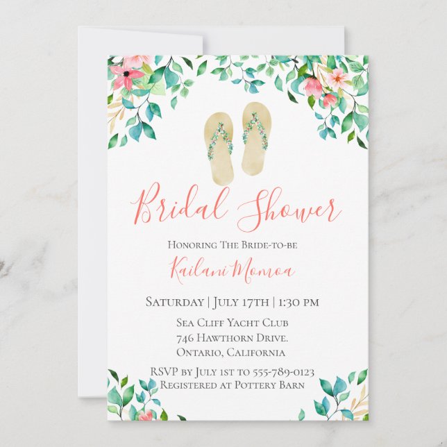 Invitación Ducha nupcial de flor floral botánica (Anverso)