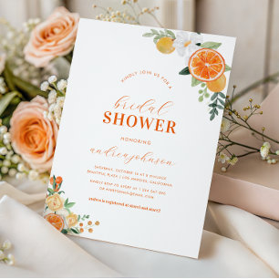 Invitación Ducha Nupcial de Floral de Citéricos de Acuarela N