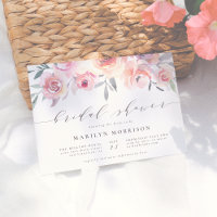 Ducha Nupcial de Flores Pintadas a Mano con Acuare