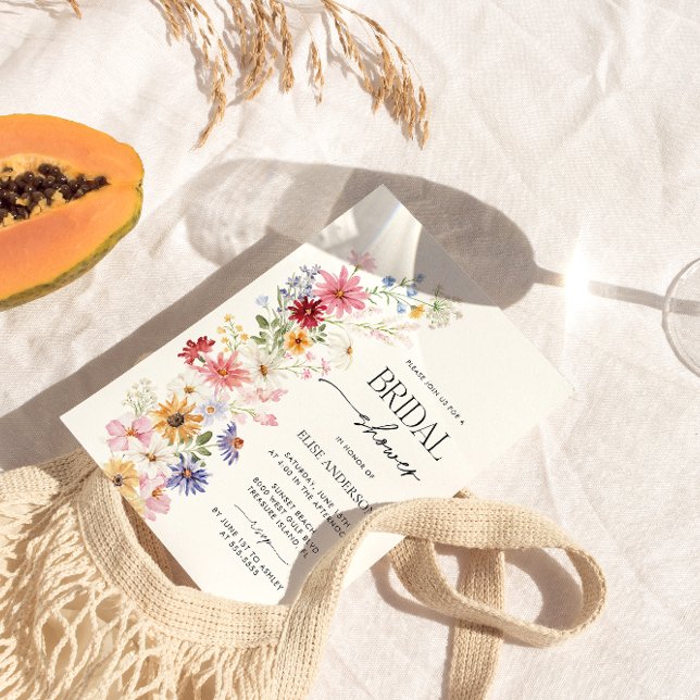 Invitación Ducha nupcial de flores silvestres, amor en flor (WILDFLOWERS BRIDAL SHOWER)