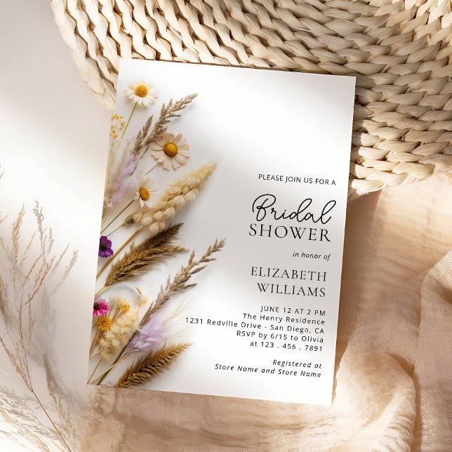 Invitación Ducha nupcial de flores silvestres de Boho Floral (Subido por el creador)