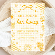 Ducha Nupcial de Gingham Amarillo Encontró Su Miel