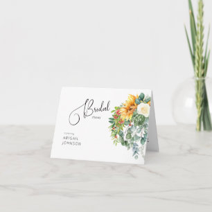 Invitación Ducha nupcial de girasol colorida toscana